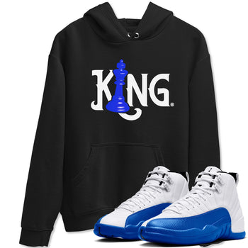 12s Blueberry shirts to match jordans Chess King sneaker match tees Air Jordan 12 Blueberry SNRT Sneaker Tees streetwear brand Black 1 unisex cotton tee