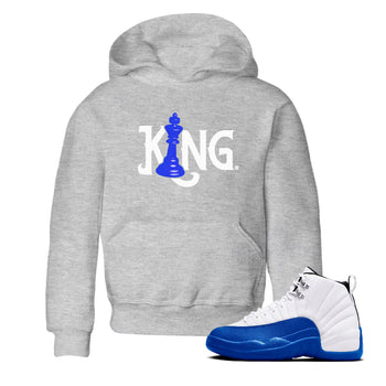 12s Blueberry shirts to match jordans Chess King sneaker match tees Air Jordan 12 Blueberry SNRT Sneaker Tees streetwear brand Baby and Youth Heather Grey 1 cotton tee