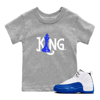 12s Blueberry shirts to match jordans Chess King sneaker match tees Air Jordan 12 Blueberry SNRT Sneaker Tees streetwear brand Baby and Youth Heather Grey 1 cotton tee