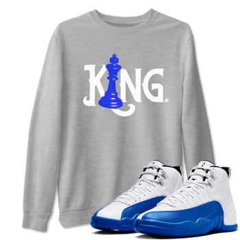 12s Blueberry shirts to match jordans Chess King sneaker match tees Air Jordan 12 Blueberry SNRT Sneaker Tees streetwear brand Heather Grey 1 unisex cotton tee