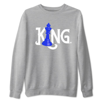 12s Blueberry shirts to match jordans Chess King sneaker match tees Air Jordan 12 Blueberry SNRT Sneaker Tees streetwear brand Heather Grey 2 unisex cotton tee