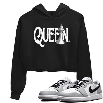 1s Wolf Grey shirts to match jordans Chess Queen sneaker match tees Air Jordan 1 Wolf Grey SNRT Sneaker Tees streetwear brand Black 1 crop tee