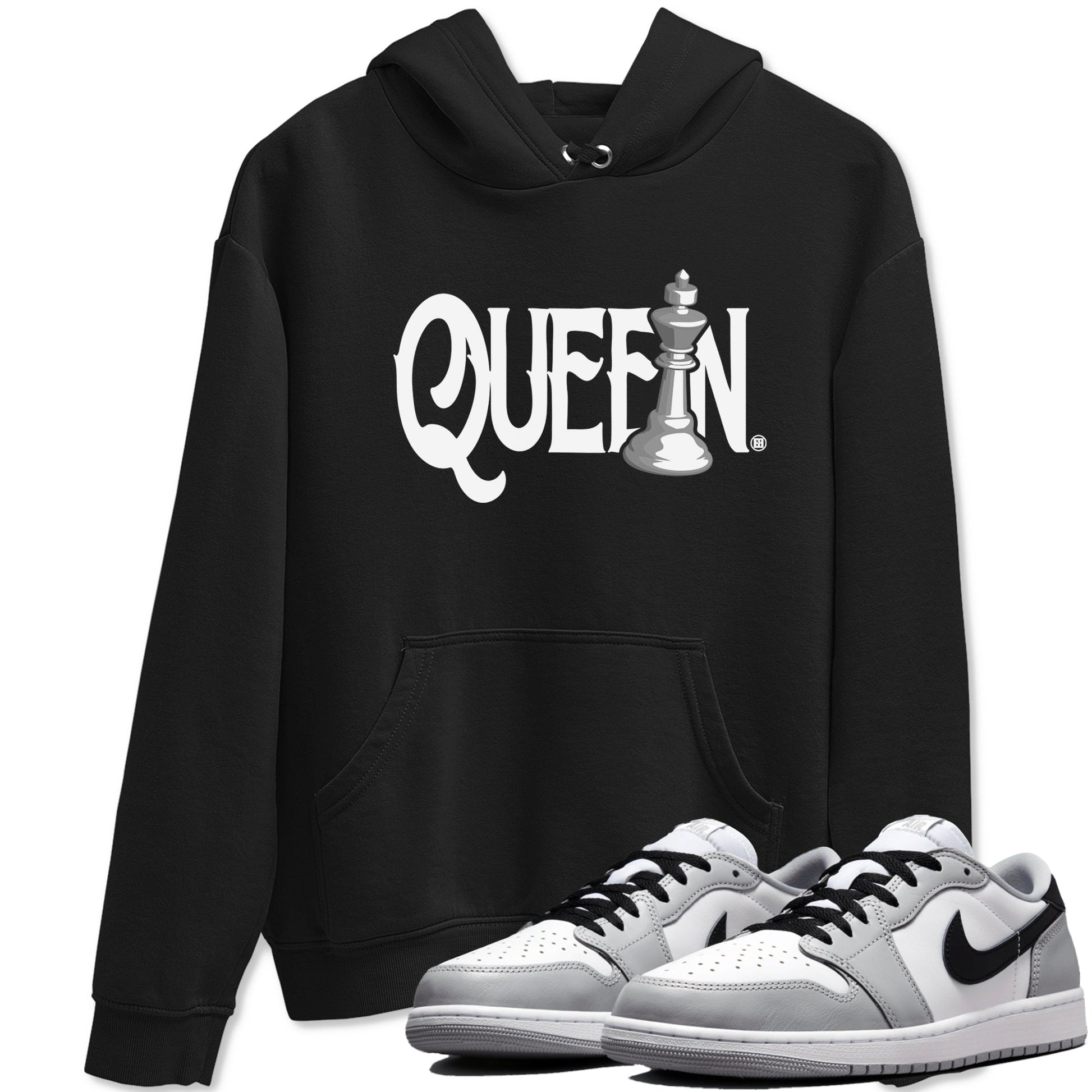 1s Wolf Grey shirts to match jordans Chess Queen sneaker match tees Air Jordan 1 Wolf Grey SNRT Sneaker Tees streetwear brand Black 1 unisex cotton tee