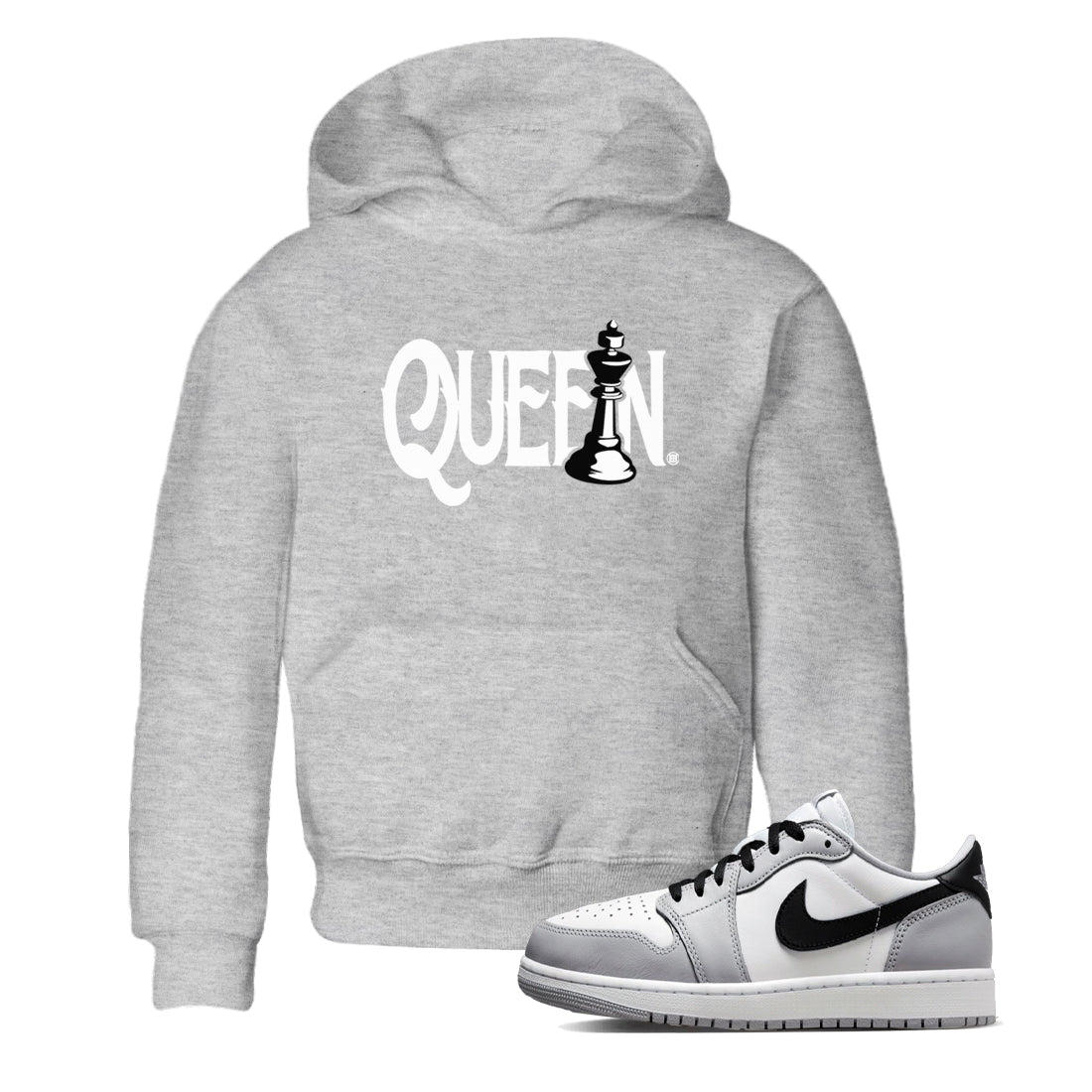 1s Wolf Grey shirts to match jordans Chess Queen sneaker match tees Air Jordan 1 Wolf Grey SNRT Sneaker Tees streetwear brand Baby and Youth Heather Grey 1 cotton tee