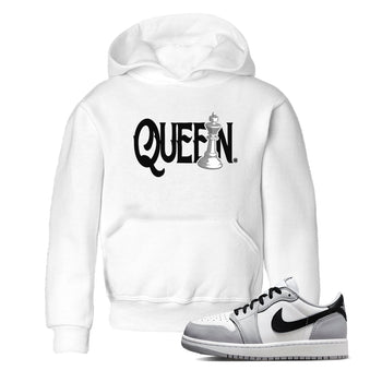 1s Wolf Grey shirts to match jordans Chess Queen sneaker match tees Air Jordan 1 Wolf Grey SNRT Sneaker Tees streetwear brand Baby and Youth White 1 cotton tee