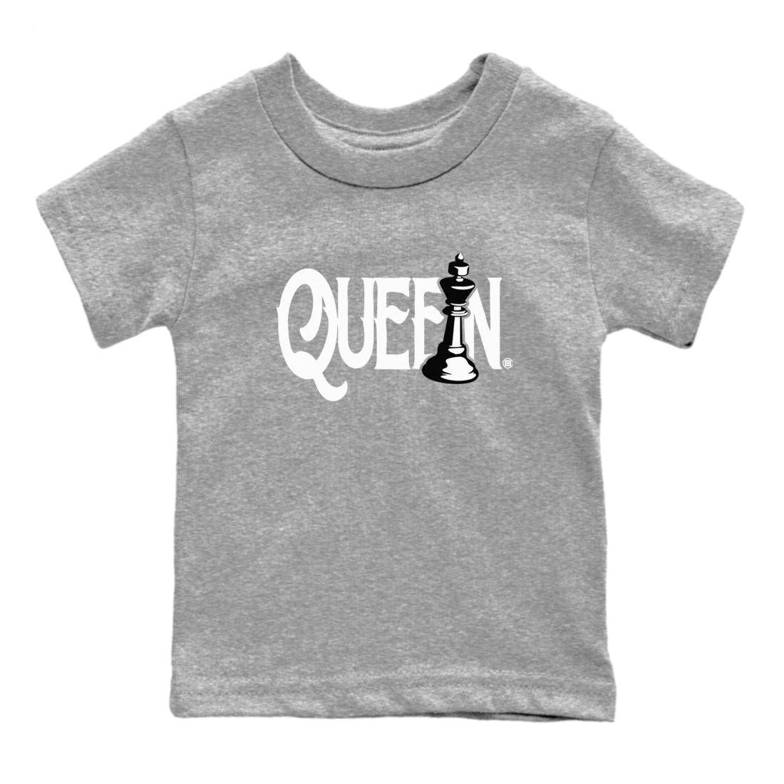 1s Wolf Grey shirts to match jordans Chess Queen sneaker match tees Air Jordan 1 Wolf Grey SNRT Sneaker Tees streetwear brand Baby and Youth Heather Grey 2 cotton tee