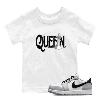 1s Wolf Grey shirts to match jordans Chess Queen sneaker match tees Air Jordan 1 Wolf Grey SNRT Sneaker Tees streetwear brand Baby and Youth White 1 cotton tee