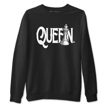 1s Wolf Grey shirts to match jordans Chess Queen sneaker match tees Air Jordan 1 Wolf Grey SNRT Sneaker Tees streetwear brand Black 2 unisex cotton tee