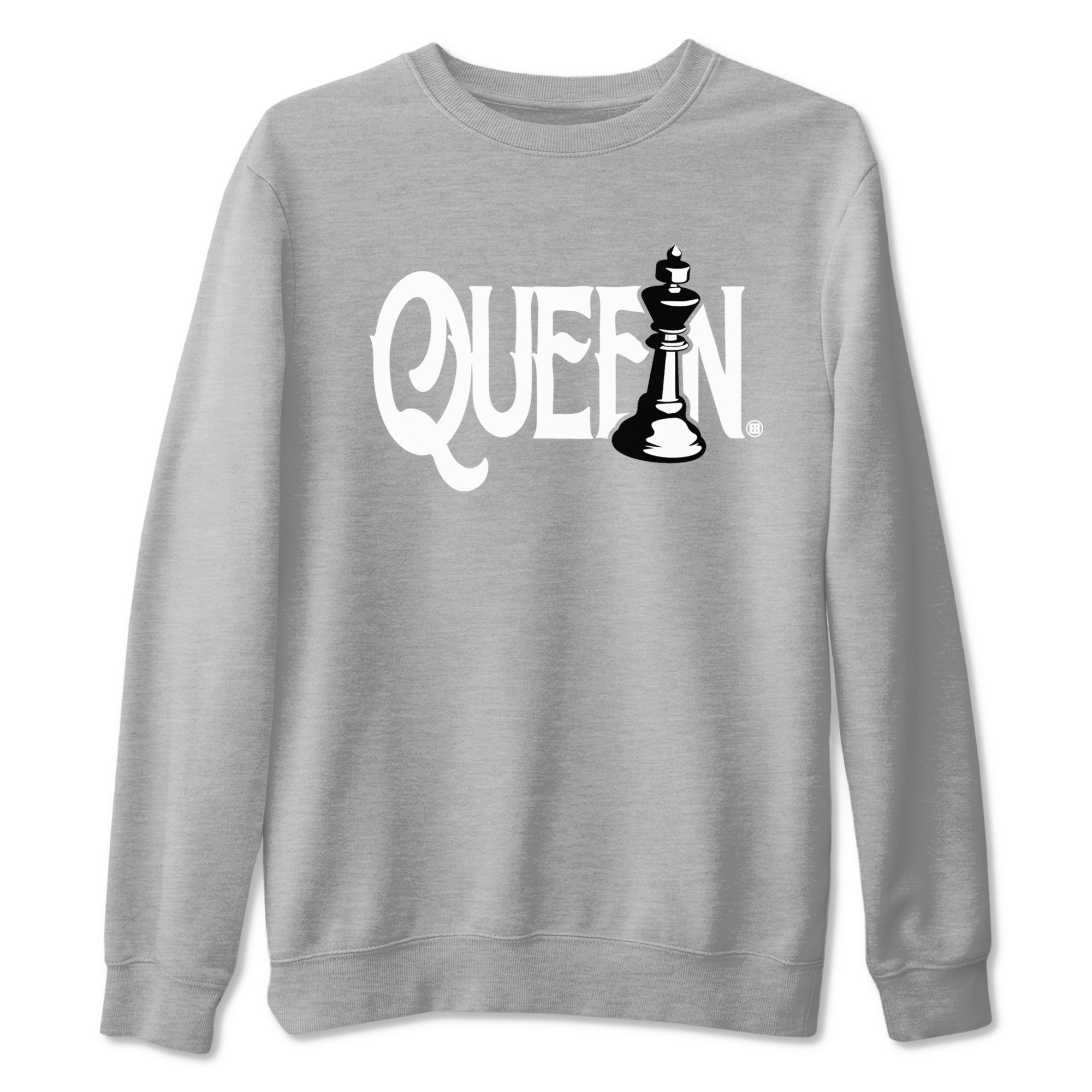 1s Wolf Grey shirts to match jordans Chess Queen sneaker match tees Air Jordan 1 Wolf Grey SNRT Sneaker Tees streetwear brand Heather Grey 2 unisex cotton tee