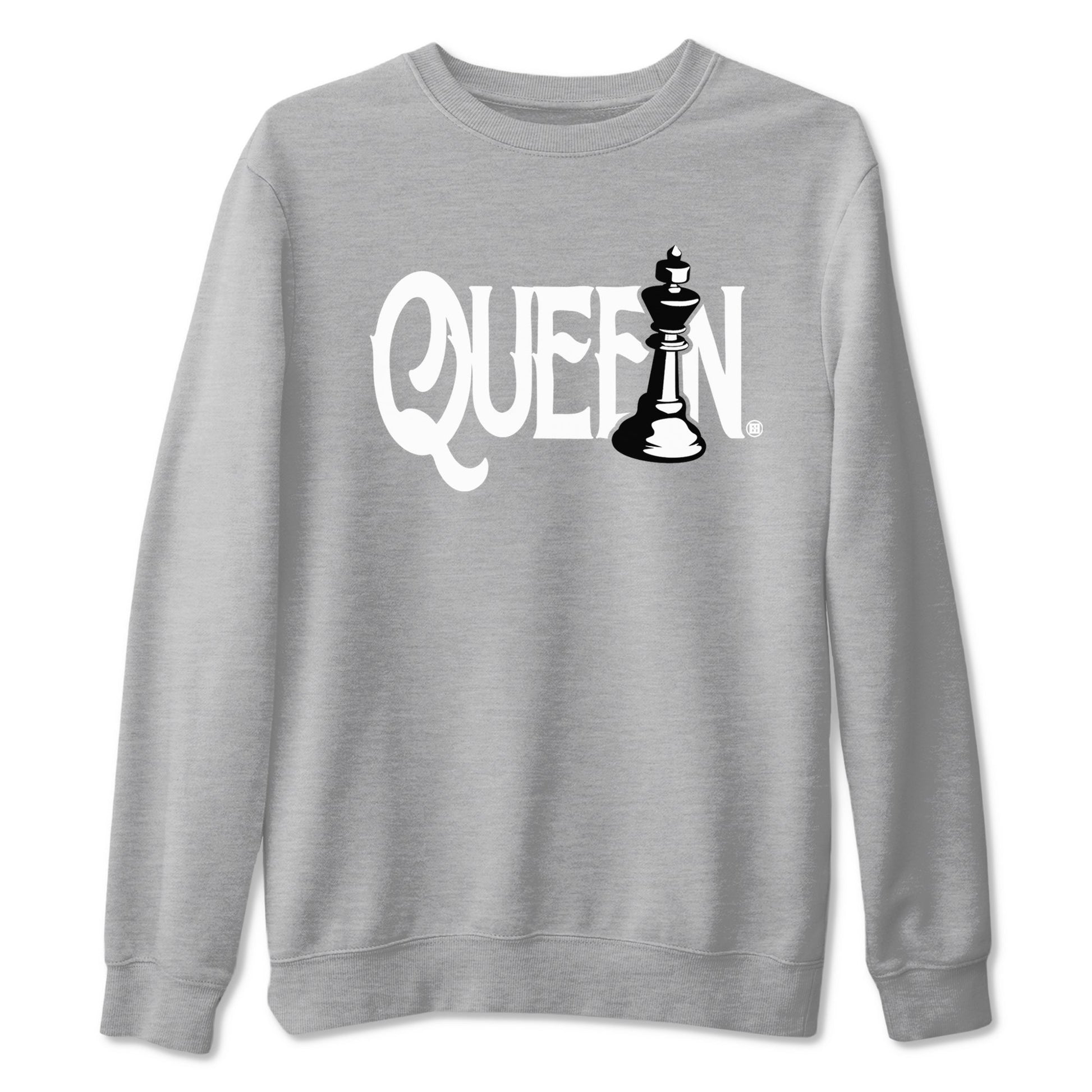 1s Wolf Grey shirts to match jordans Chess Queen sneaker match tees Air Jordan 1 Wolf Grey SNRT Sneaker Tees streetwear brand Heather Grey 2 unisex cotton tee