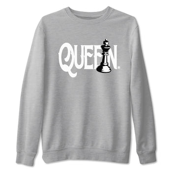 1s Wolf Grey shirts to match jordans Chess Queen sneaker match tees Air Jordan 1 Wolf Grey SNRT Sneaker Tees streetwear brand Heather Grey 2 unisex cotton tee