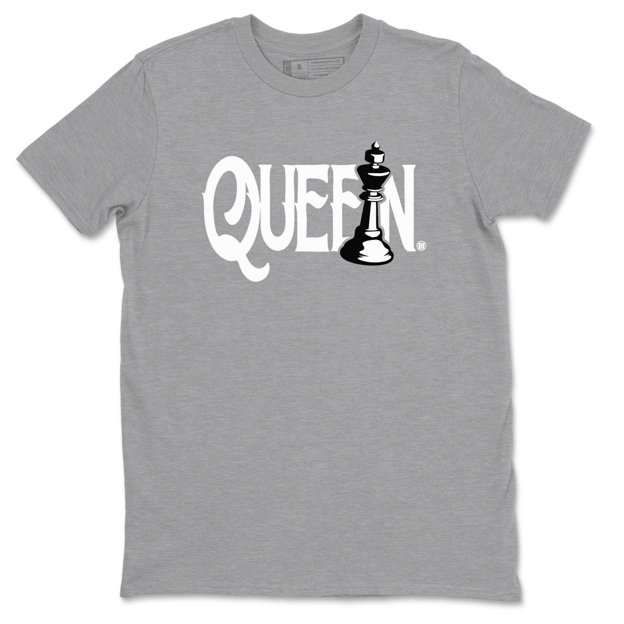 1s Wolf Grey shirts to match jordans Chess Queen sneaker match tees Air Jordan 1 Wolf Grey SNRT Sneaker Tees streetwear brand Heather Grey 2 unisex cotton tee