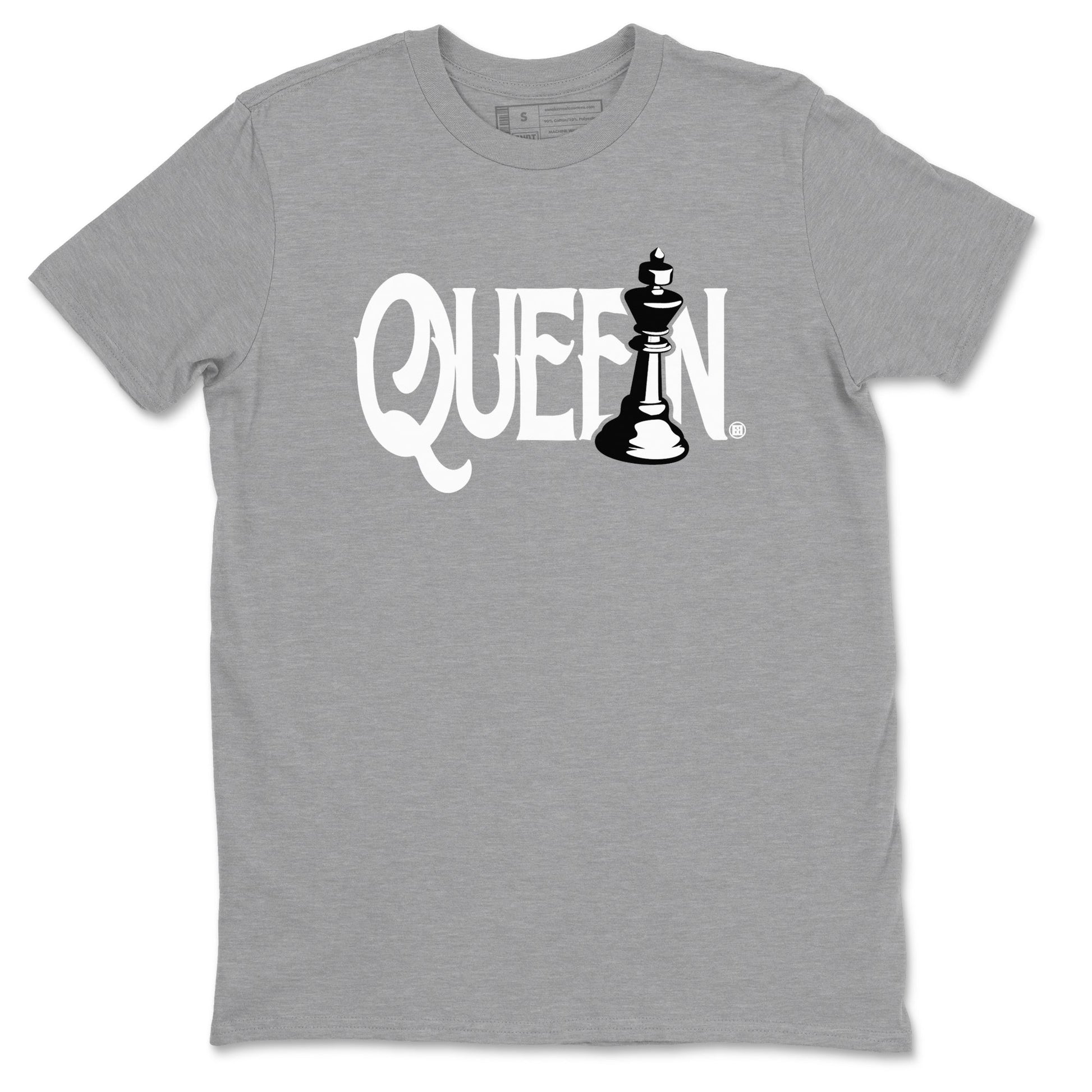 1s Wolf Grey shirts to match jordans Chess Queen sneaker match tees Air Jordan 1 Wolf Grey SNRT Sneaker Tees streetwear brand Heather Grey 2 unisex cotton tee