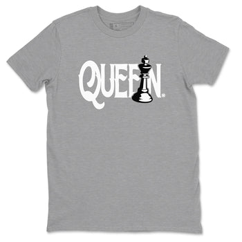 1s Wolf Grey shirts to match jordans Chess Queen sneaker match tees Air Jordan 1 Wolf Grey SNRT Sneaker Tees streetwear brand Heather Grey 2 unisex cotton tee