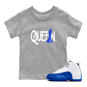 12s Blueberry shirts to match jordans Chess Queen sneaker match tees Air Jordan 12 Blueberry SNRT Sneaker Tees streetwear brand Baby and Youth Heather Grey 1 cotton tee