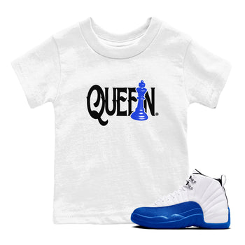12s Blueberry shirts to match jordans Chess Queen sneaker match tees Air Jordan 12 Blueberry SNRT Sneaker Tees streetwear brand Baby and Youth White 1 cotton tee