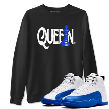 12s Blueberry shirts to match jordans Chess Queen sneaker match tees Air Jordan 12 Blueberry SNRT Sneaker Tees streetwear brand Black 1 unisex cotton tee