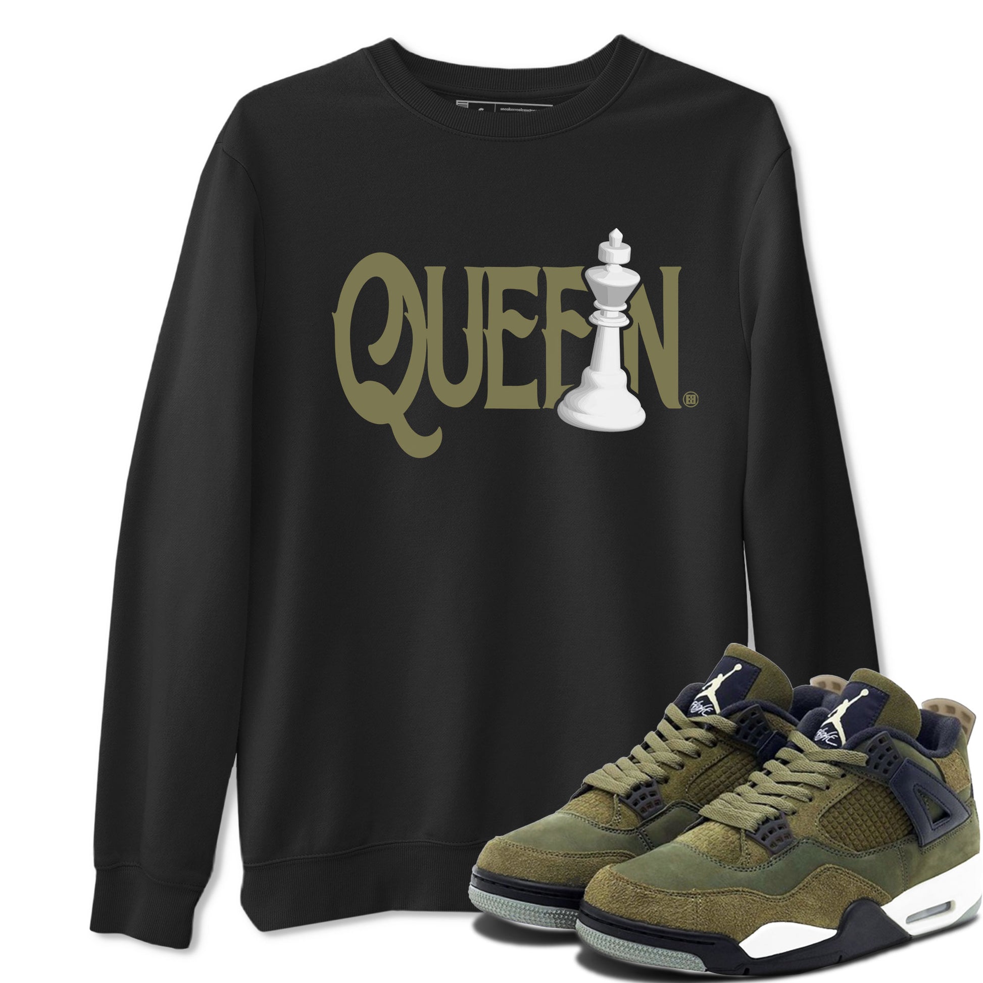 Chess Queen Unisex Adult Tops - Air Jordan 4 Medium Olive - SNRT Sneaker T-shirts