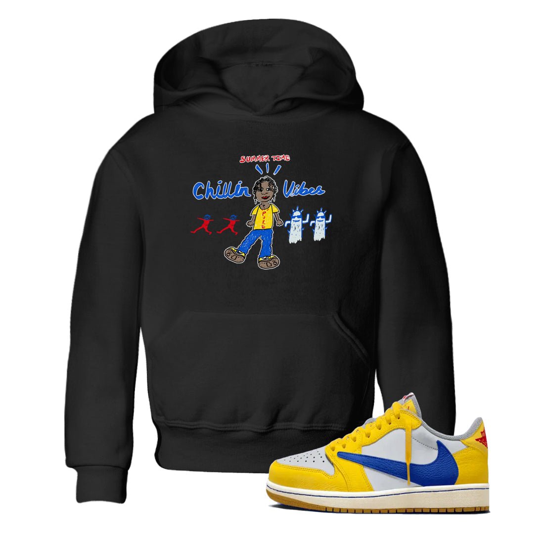 Air Jordan 1 Travis x Scott x Canary shirt to match jordans Chillin Vibes sneaker tees Air Jordan 1 Travis Scott Canary SNRT sneaker release tees baby toddler Black 1 cotton Shirt