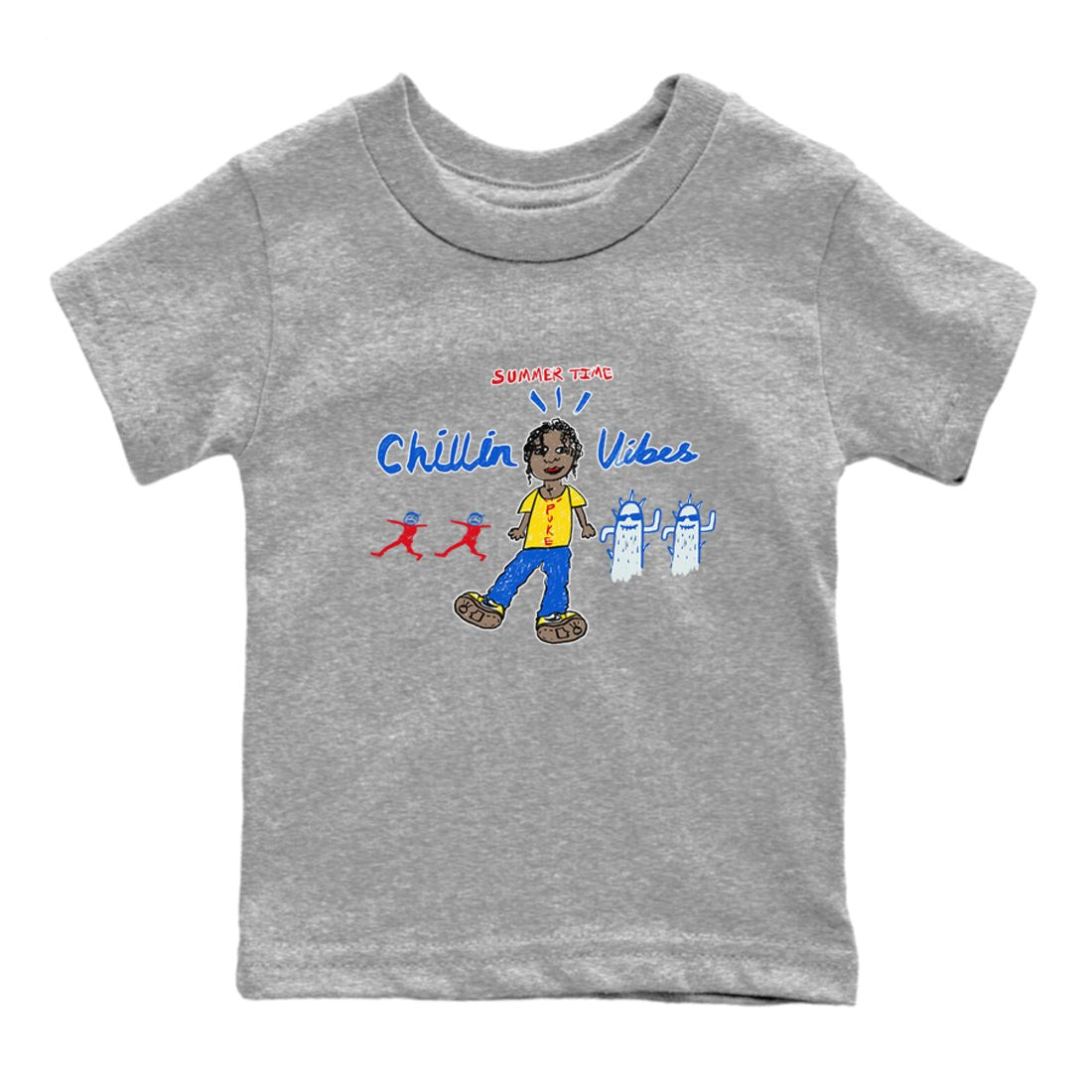 Air Jordan 1 Travis x Scott x Canary shirt to match jordans Chillin Vibes sneaker tees Air Jordan 1 Travis Scott Canary SNRT sneaker release tees baby toddler Heather Grey 2 cotton Shirt