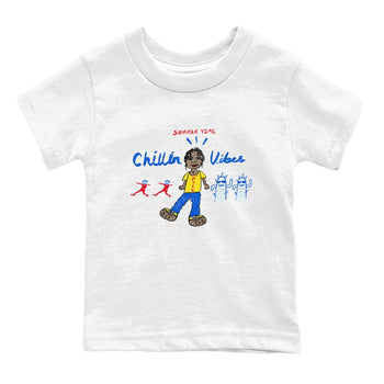 Air Jordan 1 Travis x Scott x Canary shirt to match jordans Chillin Vibes sneaker tees Air Jordan 1 Travis Scott Canary SNRT sneaker release tees baby toddler White 2 cotton Shirt