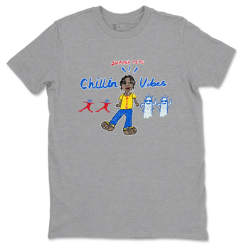 Air Jordan 1 Travis x Scott x Canary shirt to match jordans Chillin Vibes sneaker tees Air Jordan 1 Travis Scott Canary SNRT Sneaker Release Tees unisex cotton Heather Grey 2 crew neck shirt
