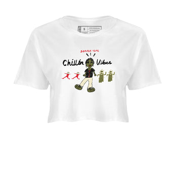 1s Travis Scott Medium Olive shirts to match jordans Chillin Vibes sneaker match tees Air Jordan 1 Travis Scott Medium Olive SNRT Sneaker Release Tees unisex cotton White 2 Crop Shirts