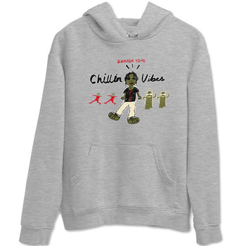 1s Travis Scott Medium Olive shirts to match jordans Chillin Vibes sneaker match tees Air Jordan 1 Travis Scott Medium Olive SNRT Sneaker Release Tees unisex cotton Heather Grey 2 crew neck shirts