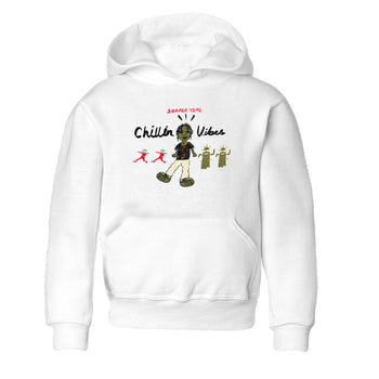 1s Travis Scott Medium Olive shirts to match jordans Chillin Vibes sneaker match tees Air Jordan 1 Travis Scott Medium Olive SNRT Sneaker Release Tees Youth Baby White 2 crew neck shirts