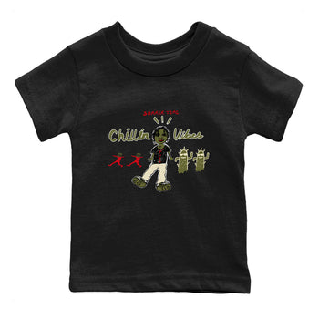 1s Travis Scott Medium Olive shirts to match jordans Chillin Vibes sneaker match tees Air Jordan 1 Travis Scott Medium Olive SNRT Sneaker Release Tees Youth Baby Black 2 crew neck shirts