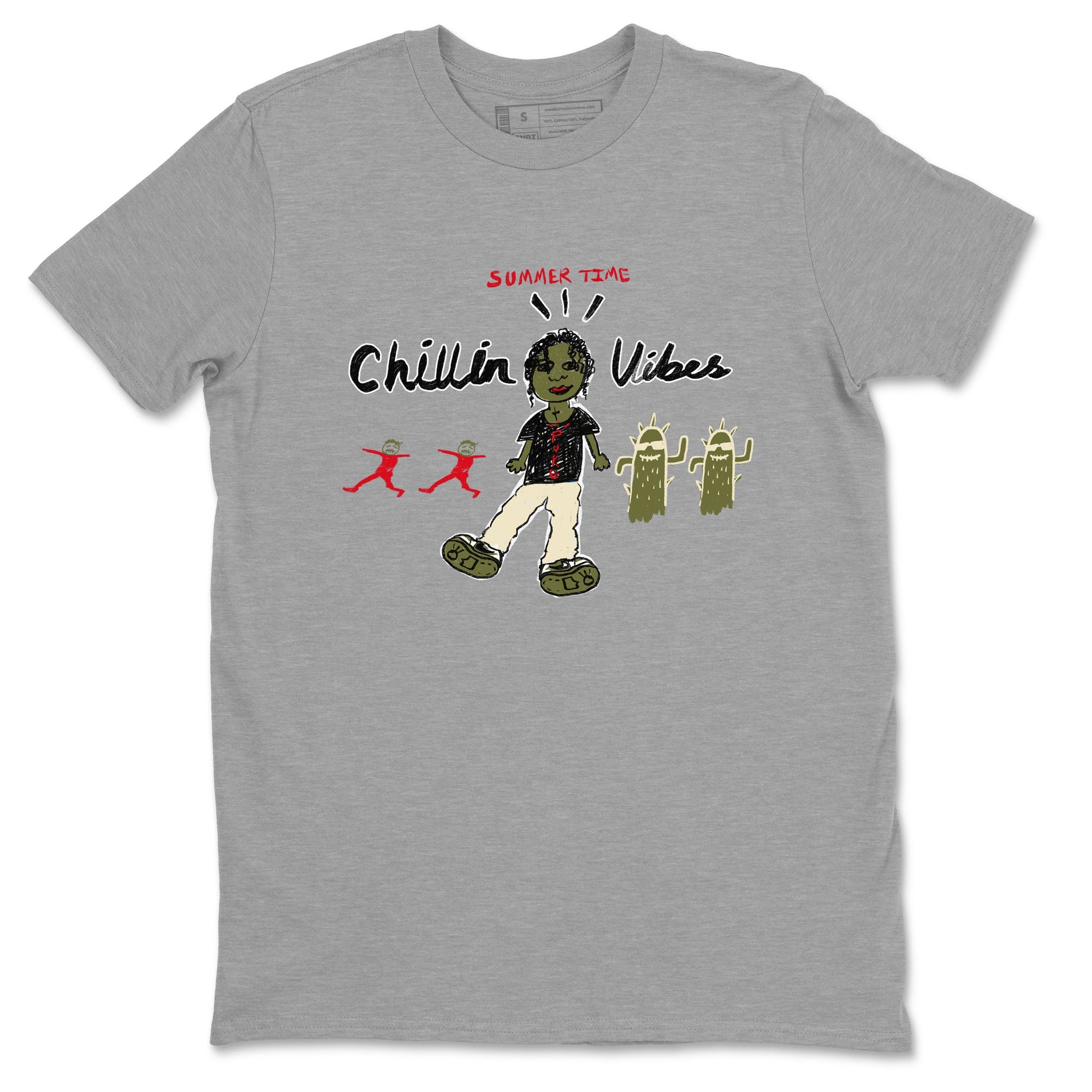 1s Travis Scott Medium Olive shirts to match jordans Chillin Vibes sneaker match tees Air Jordan 1 Travis Scott Medium Olive SNRT Sneaker Release Tees unisex cotton Heather Grey 2 crew neck shirts