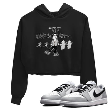 1s Wolf Grey shirts to match jordans Chillin Vibes sneaker match tees Air Jordan 1 Wolf Grey SNRT Sneaker Tees streetwear brand Black 1 crop tee