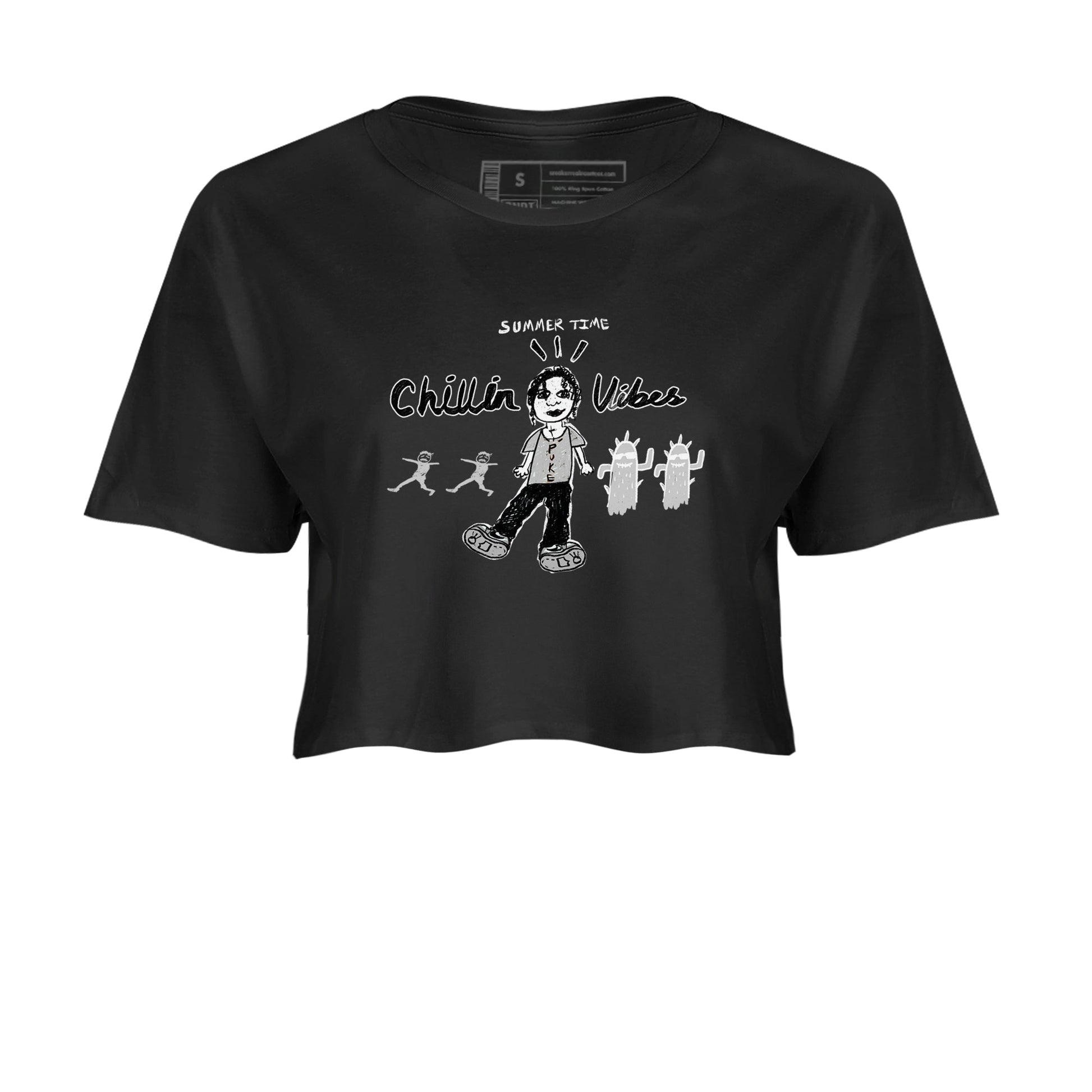 1s Wolf Grey shirts to match jordans Chillin Vibes sneaker match tees Air Jordan 1 Wolf Grey SNRT Sneaker Tees streetwear brand Black 2 crop tee