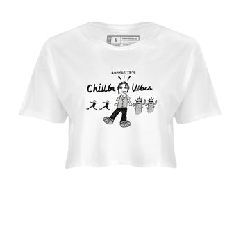 1s Wolf Grey shirts to match jordans Chillin Vibes sneaker match tees Air Jordan 1 Wolf Grey SNRT Sneaker Tees streetwear brand White 2 crop tee