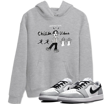 1s Wolf Grey shirts to match jordans Chillin Vibes sneaker match tees Air Jordan 1 Wolf Grey SNRT Sneaker Tees streetwear brand Heather Grey 1 unisex cotton tee
