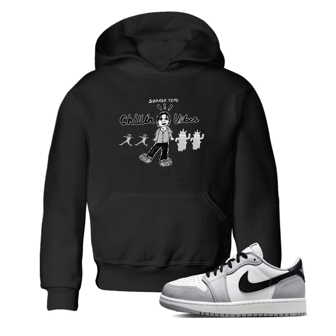 1s Wolf Grey shirts to match jordans Chillin Vibes sneaker match tees Air Jordan 1 Wolf Grey SNRT Sneaker Tees streetwear brand Baby and Youth Black 1 cotton tee