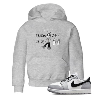 1s Wolf Grey shirts to match jordans Chillin Vibes sneaker match tees Air Jordan 1 Wolf Grey SNRT Sneaker Tees streetwear brand Baby and Youth Heather Grey 1 cotton tee