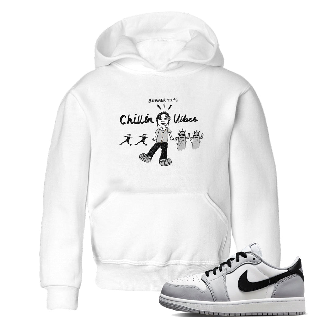 1s Wolf Grey shirts to match jordans Chillin Vibes sneaker match tees Air Jordan 1 Wolf Grey SNRT Sneaker Tees streetwear brand Baby and Youth White 1 cotton tee
