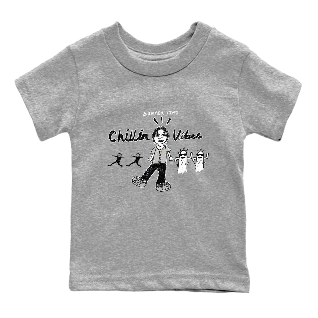 1s Wolf Grey shirts to match jordans Chillin Vibes sneaker match tees Air Jordan 1 Wolf Grey SNRT Sneaker Tees streetwear brand Baby and Youth Heather Grey 2 cotton tee