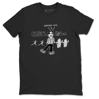 1s Wolf Grey shirts to match jordans Chillin Vibes sneaker match tees Air Jordan 1 Wolf Grey SNRT Sneaker Tees streetwear brand Black 2 unisex cotton tee