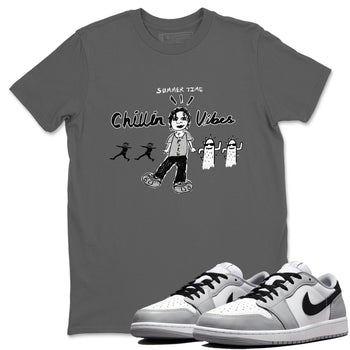 1s Wolf Grey shirts to match jordans Chillin Vibes sneaker match tees Air Jordan 1 Wolf Grey SNRT Sneaker Tees streetwear brand Cool Grey 1 unisex cotton tee