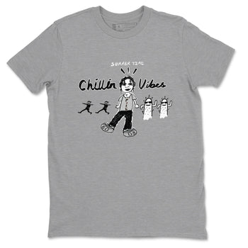 1s Wolf Grey shirts to match jordans Chillin Vibes sneaker match tees Air Jordan 1 Wolf Grey SNRT Sneaker Tees streetwear brand Heather Grey 2 unisex cotton tee