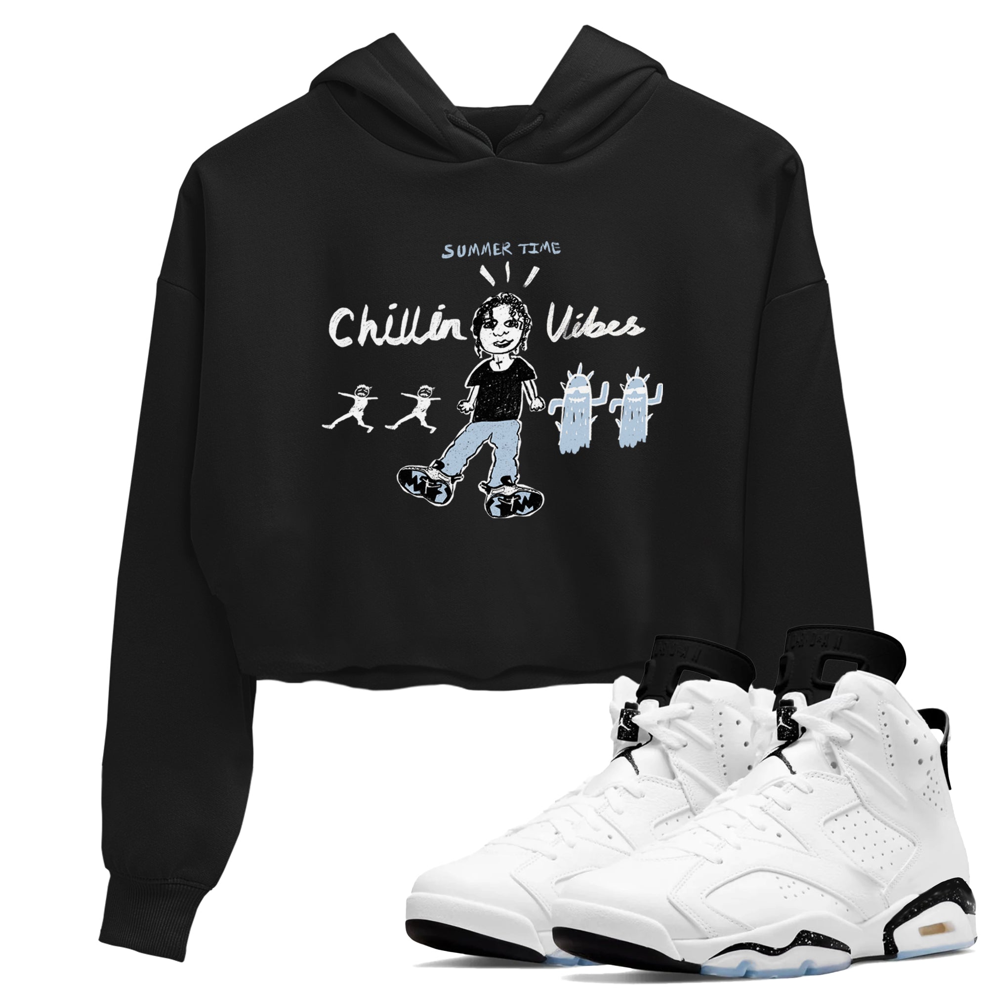 6s White Black shirt to match jordans Chillin Vibes sneaker tees Air Jordan 6 White Black SNRT Sneaker Release Tees Black 1 crop length shirt