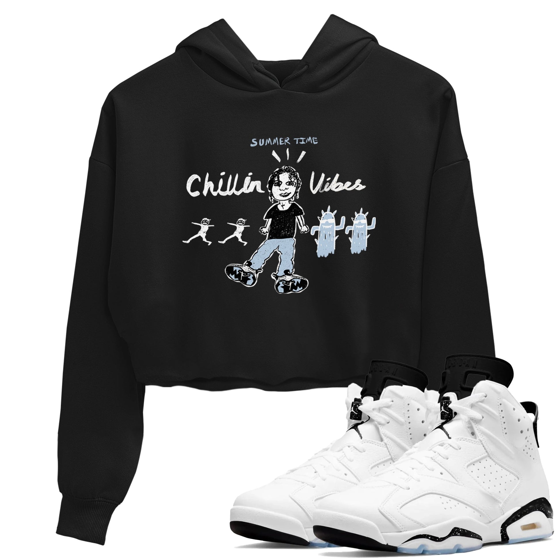 6s White Black shirt to match jordans Chillin Vibes sneaker tees Air Jordan 6 White Black SNRT Sneaker Release Tees Black 1 crop length shirt