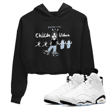 6s White Black shirt to match jordans Chillin Vibes sneaker tees Air Jordan 6 White Black SNRT Sneaker Release Tees Black 1 crop length shirt