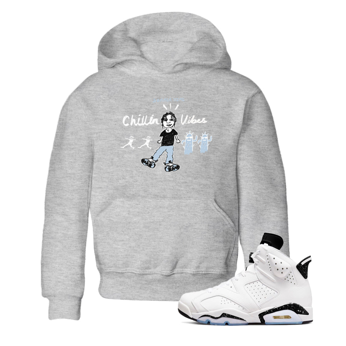6s White Black shirt to match jordans Chillin Vibes sneaker tees Air Jordan 6 White Black SNRT sneaker release tees baby toddler Heather Grey 1 cotton Shirt