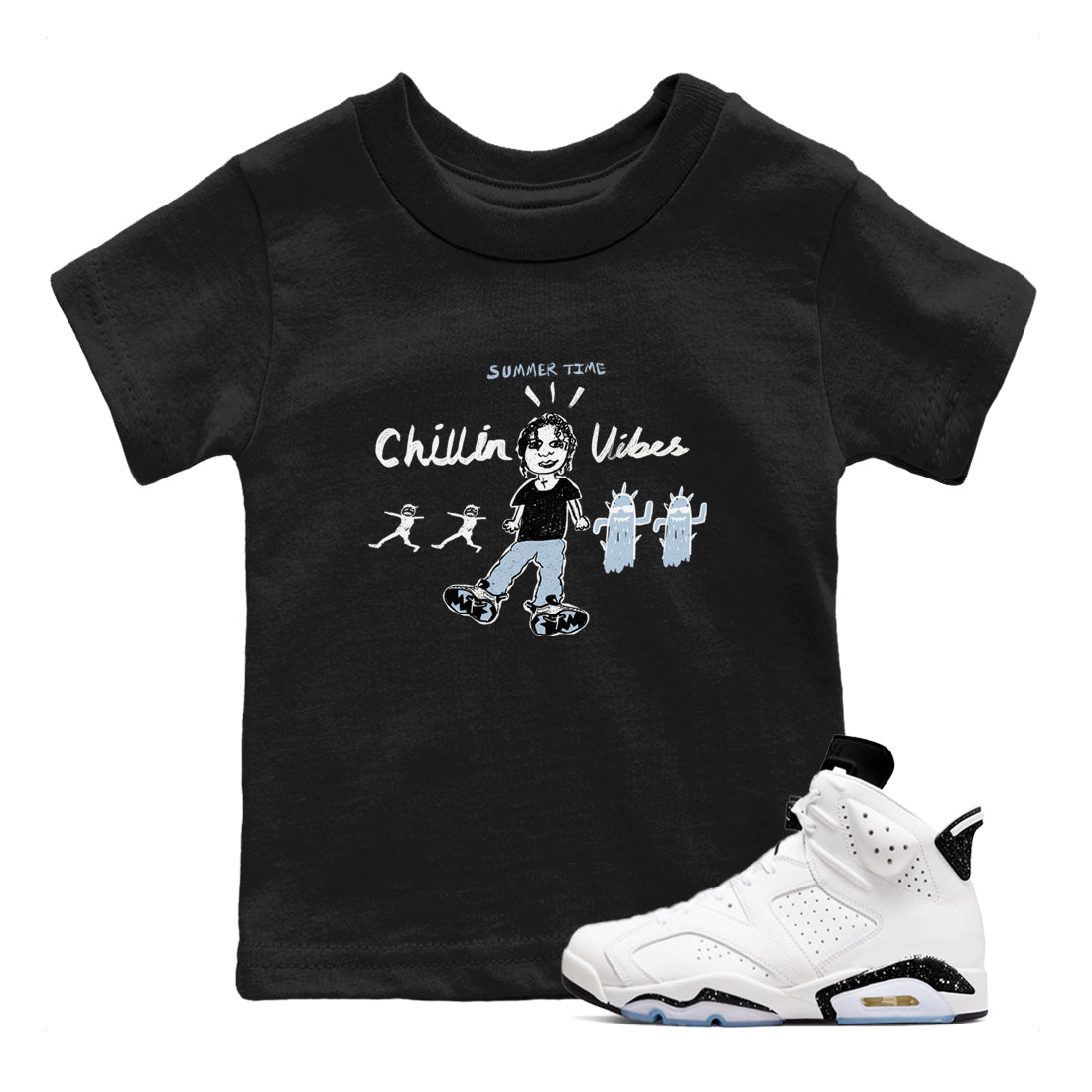6s White Black shirt to match jordans Chillin Vibes sneaker tees Air Jordan 6 White Black SNRT sneaker release tees baby toddler Black 1 cotton Shirt