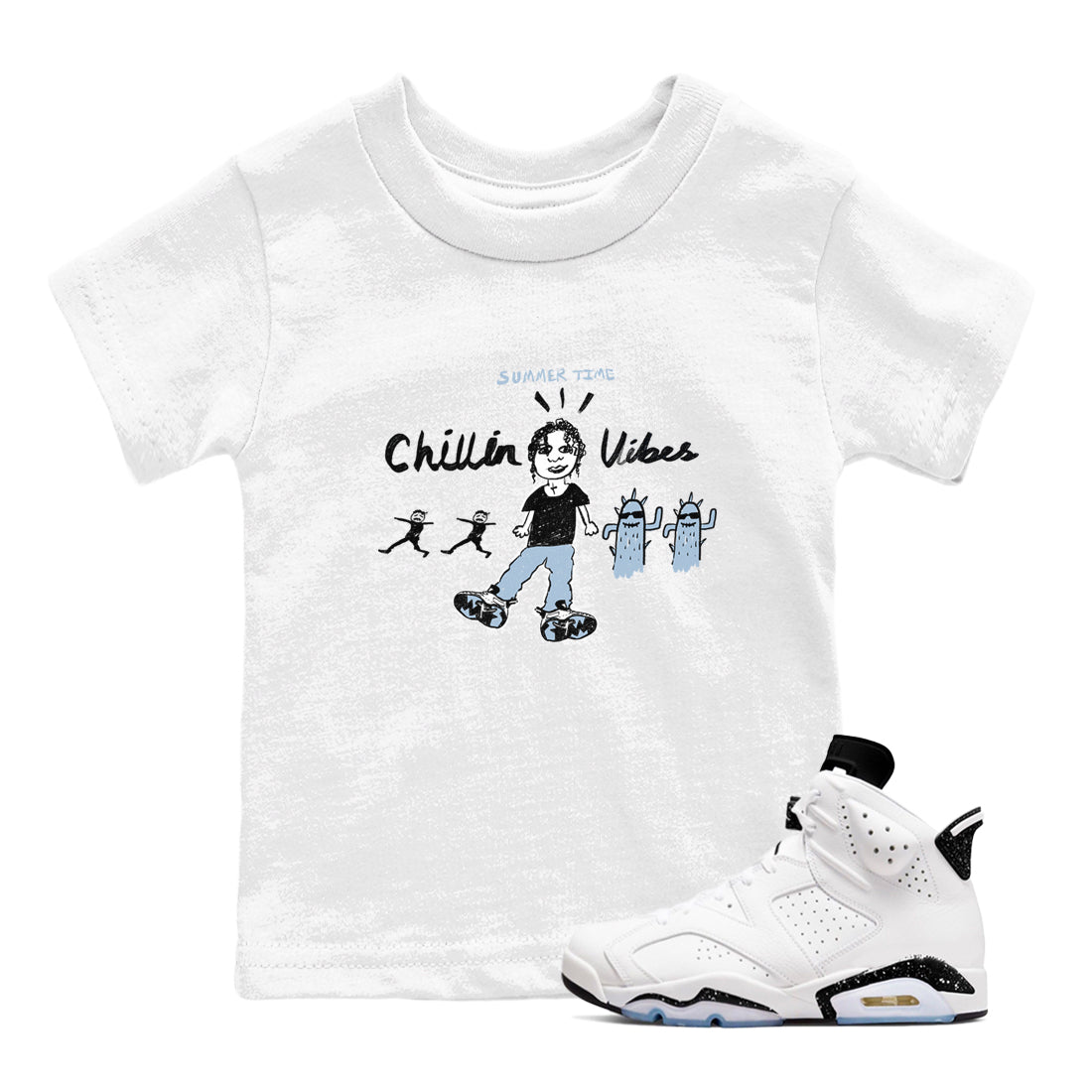 6s White Black shirt to match jordans Chillin Vibes sneaker tees Air Jordan 6 White Black SNRT sneaker release tees baby toddler White 1 cotton Shirt
