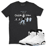 6s White Black shirt to match jordans Chillin Vibes sneaker tees Air Jordan 6 White Black SNRT Sneaker Release Tees unisex cotton Charcoal Heather 1 crew neck shirt