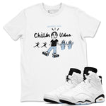 6s White Black shirt to match jordans Chillin Vibes sneaker tees Air Jordan 6 White Black SNRT Sneaker Release Tees unisex cotton White 1 crew neck shirt